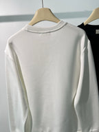 Schwarzes Baumwoll-Rundhals-Sweatshirt mit kleinem Logo – Herren
