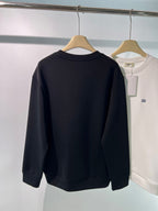 Schwarzes Baumwoll-Rundhals-Sweatshirt mit kleinem Logo – Herren