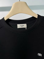Schwarzes Baumwoll-Rundhals-Sweatshirt mit kleinem Logo – Herren
