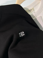 Schwarzes Baumwoll-Rundhals-Sweatshirt mit kleinem Logo – Herren