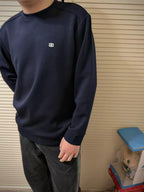 Schwarzes Baumwoll-Rundhals-Sweatshirt mit kleinem Logo – Herren