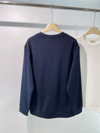 Schwarzes Baumwoll-Rundhals-Sweatshirt mit kleinem Logo – Herren