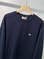 Schwarzes Baumwoll-Rundhals-Sweatshirt mit kleinem Logo – Herren