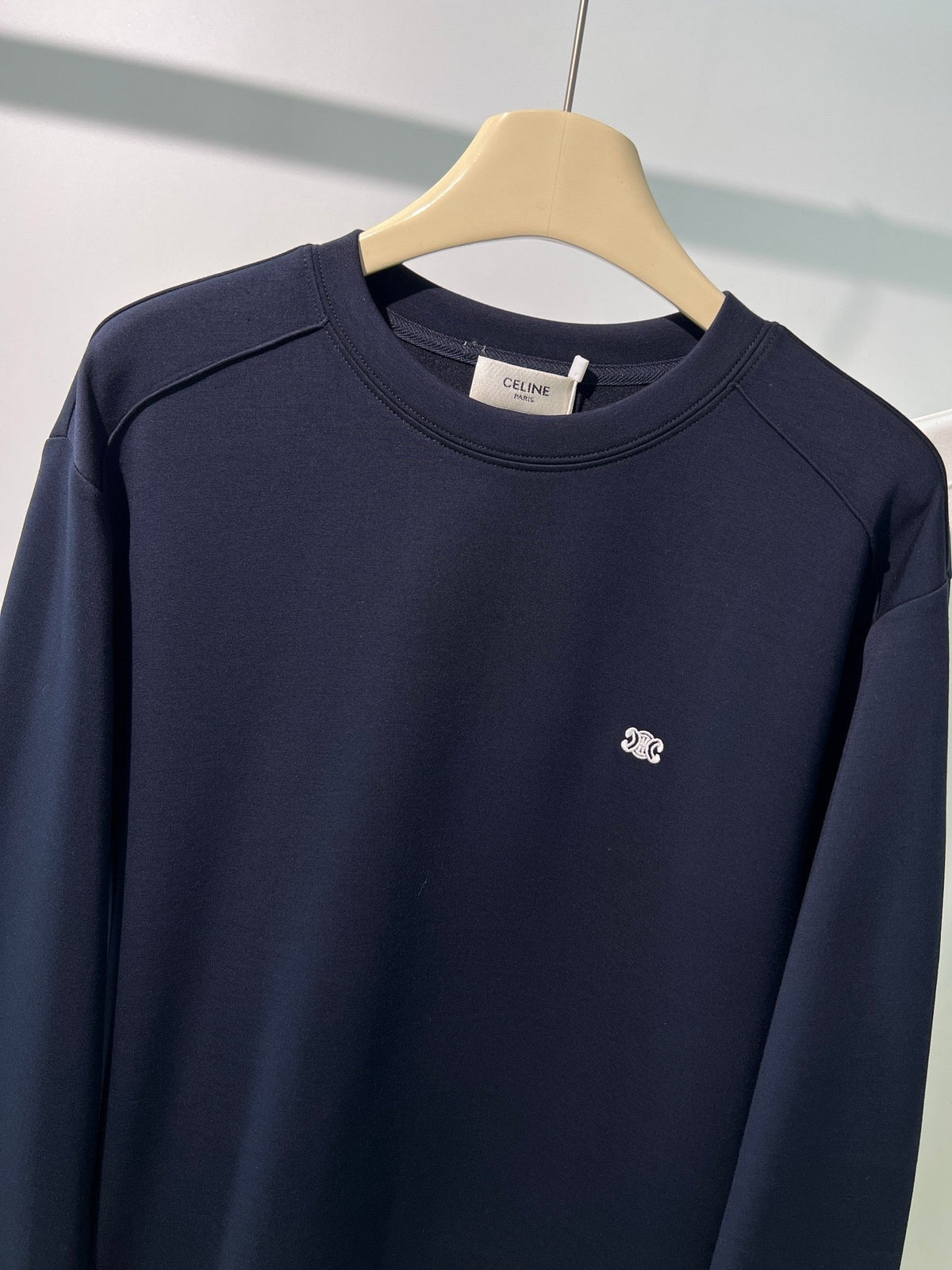 Schwarzes Baumwoll-Rundhals-Sweatshirt mit kleinem Logo – Herren