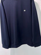 Schwarzes Baumwoll-Rundhals-Sweatshirt mit kleinem Logo – Herren