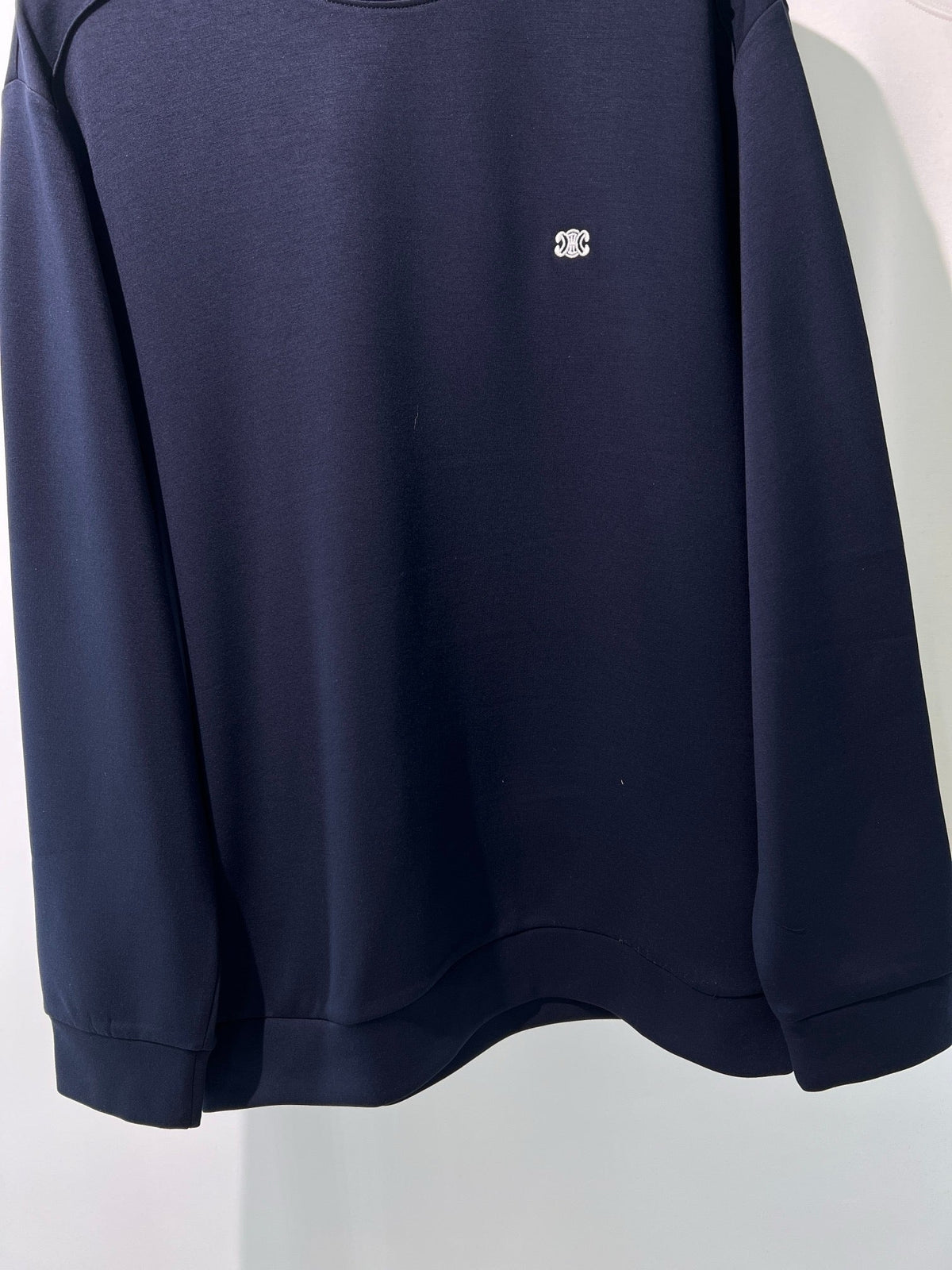 Schwarzes Baumwoll-Rundhals-Sweatshirt mit kleinem Logo – Herren