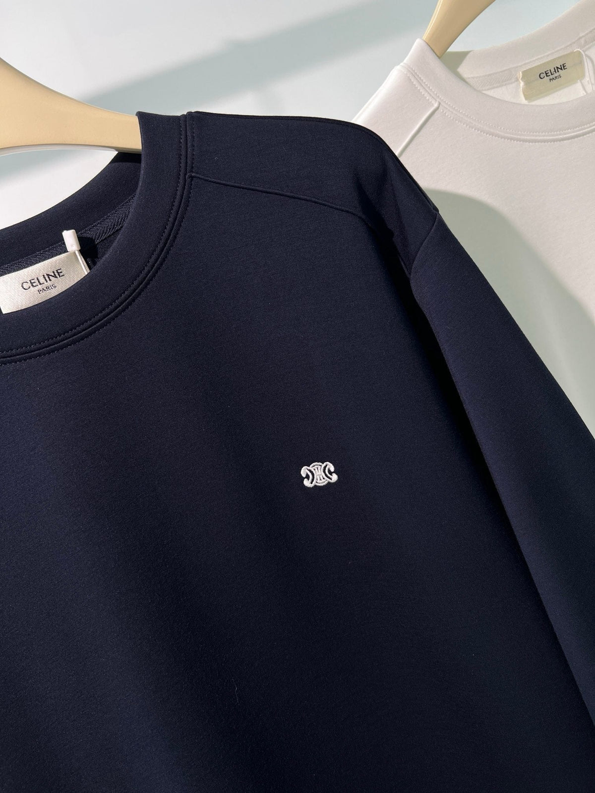 Schwarzes Baumwoll-Rundhals-Sweatshirt mit kleinem Logo – Herren