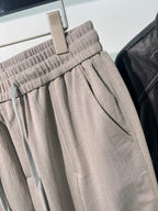 Schwarze, elastische weite Beinhose aus Baumwolle – Herren