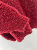 Red Wool Plain Crewneck - Men's