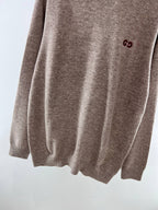 Crewneck mit Brustlogo aus brauner Wolle – Herren
