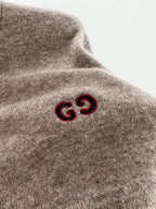 Crewneck mit Brustlogo aus brauner Wolle – Herren