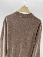 Crewneck mit Brustlogo aus brauner Wolle – Herren