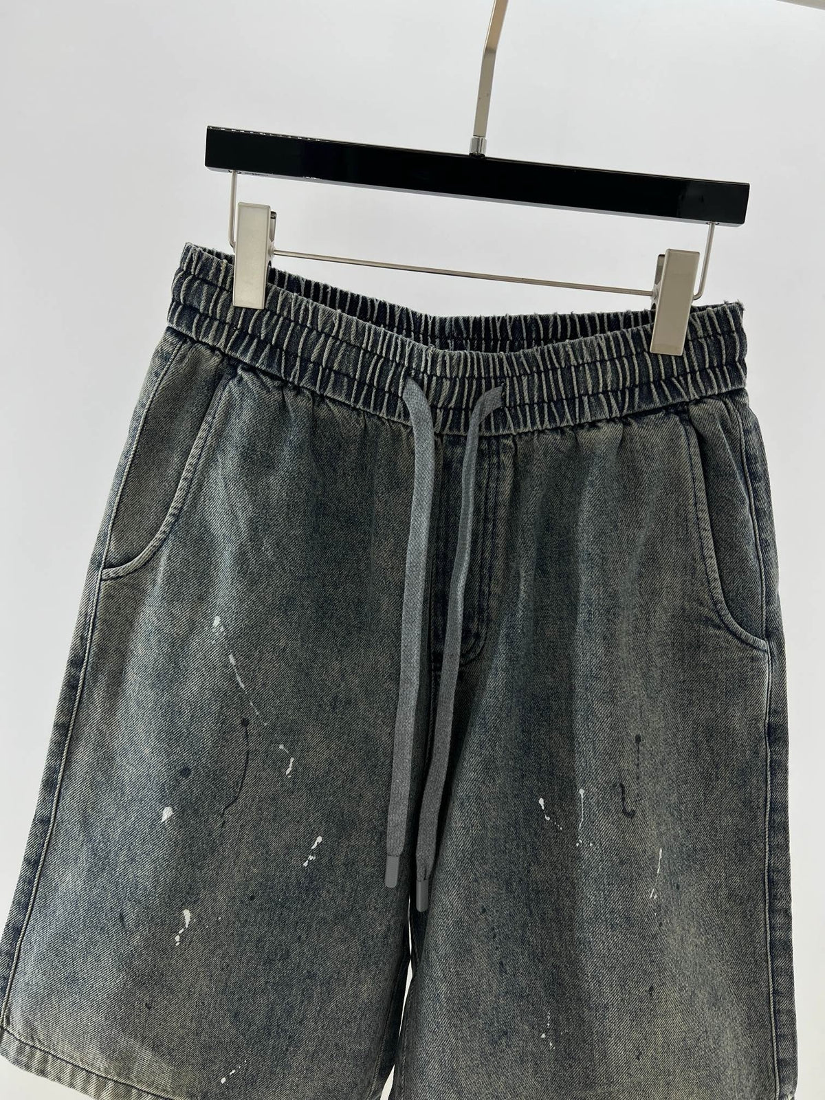 Grey Denim Washed Drawstring - Men's