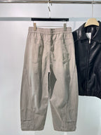 Beige Baumwollhose mit Kordelzug und weitem Bein – Herren