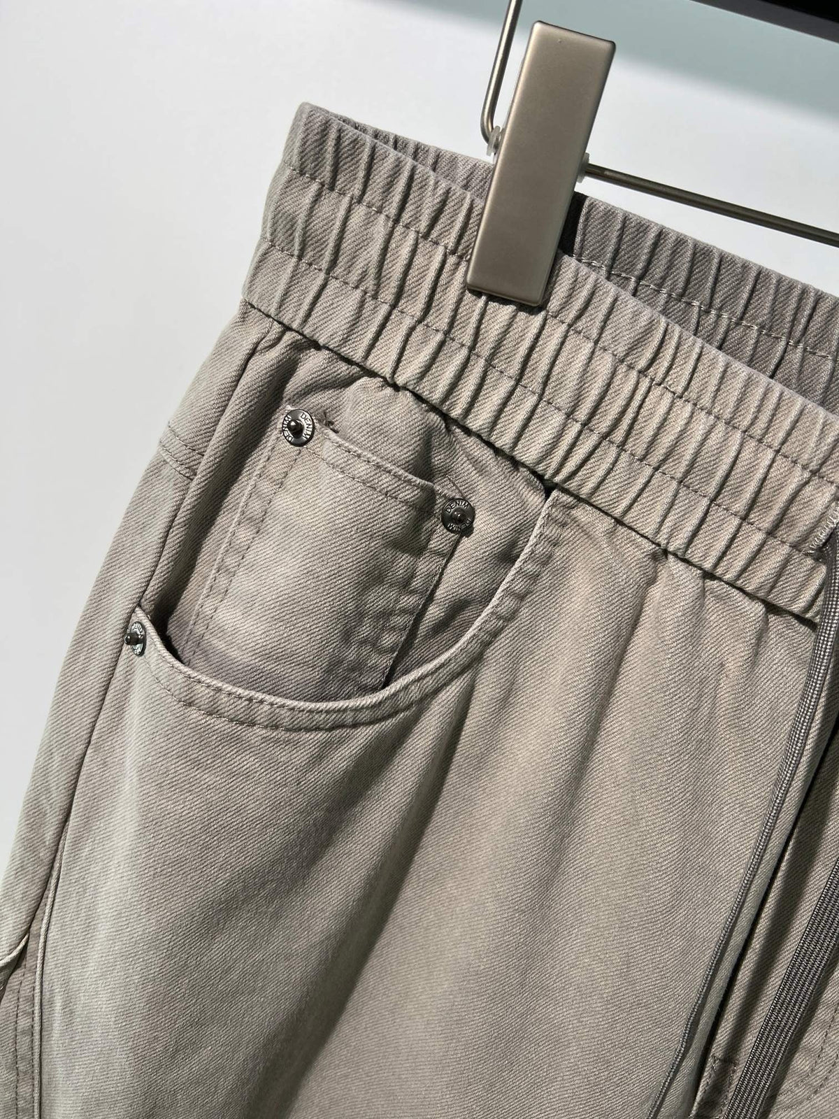 Beige Baumwollhose mit Kordelzug und weitem Bein – Herren