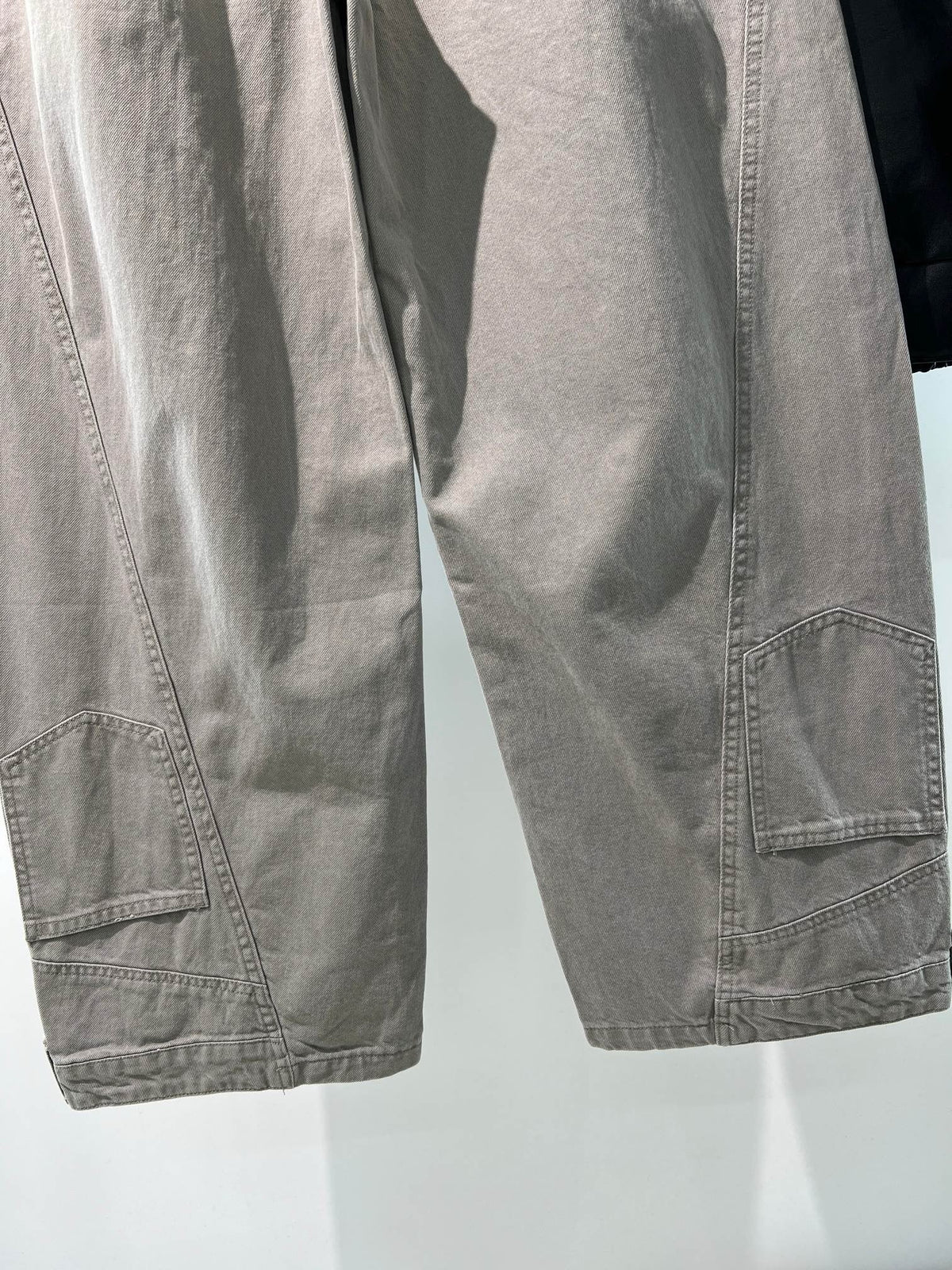 Beige Baumwollhose mit Kordelzug und weitem Bein – Herren