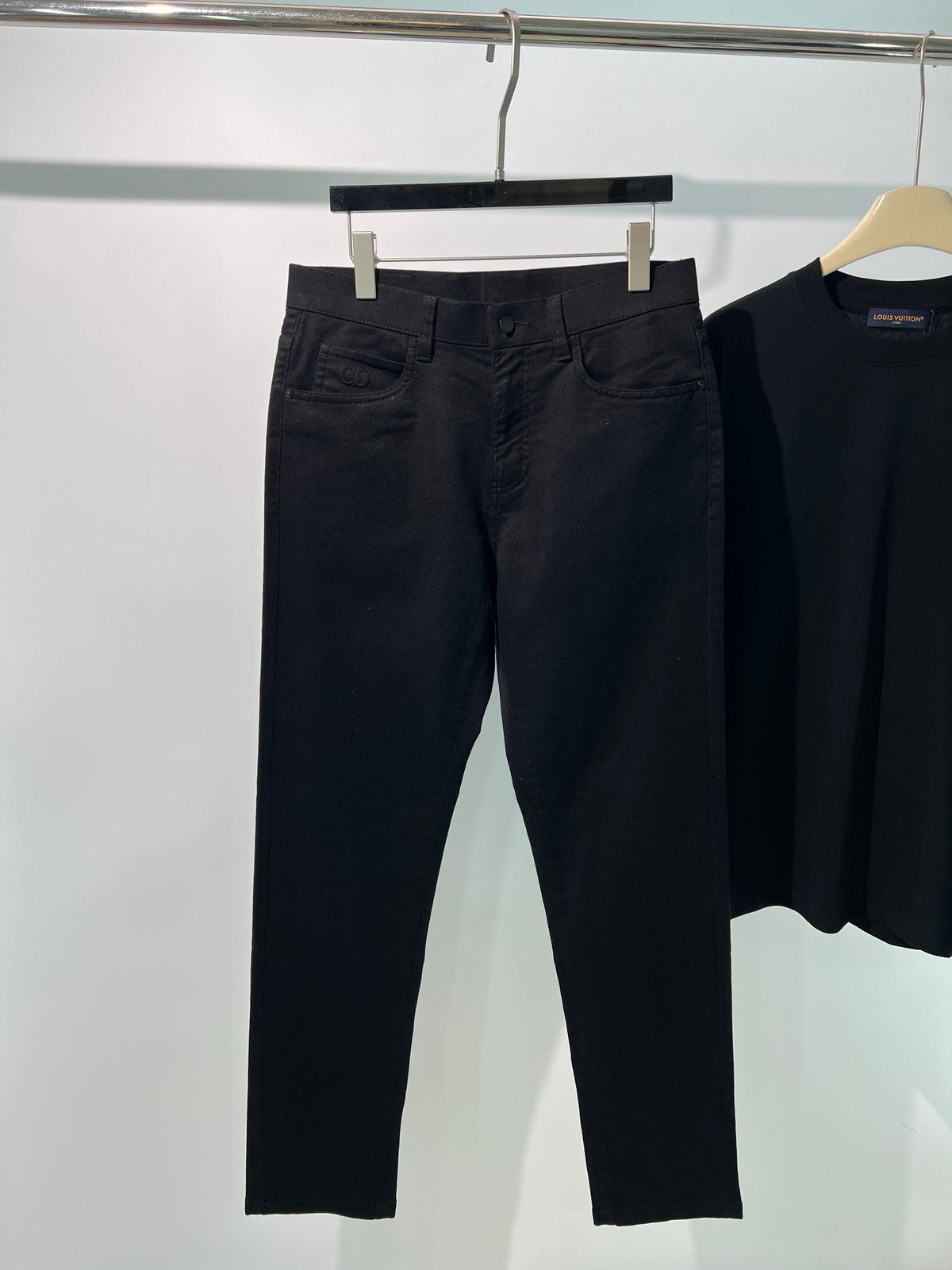 Schwarze Reine Schurwolle Gerader Schnitt – Damen
