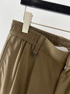 Olivfarbene, gerade Baumwollhose – Herren
