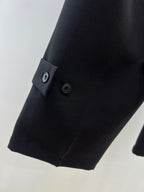Schwarze Wollhose, plissiert, gerade geschnitten – Herren