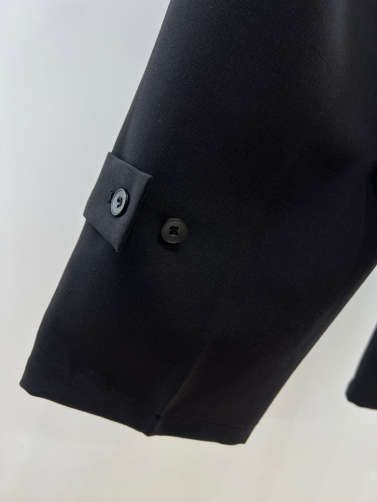 Schwarze Wollhose, plissiert, gerade geschnitten – Herren