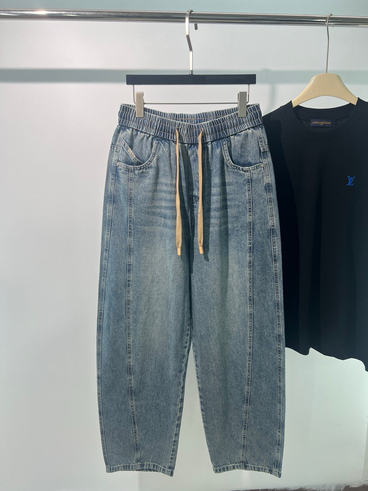 Blue Denim Kordelzug Gerades Bein – Herren