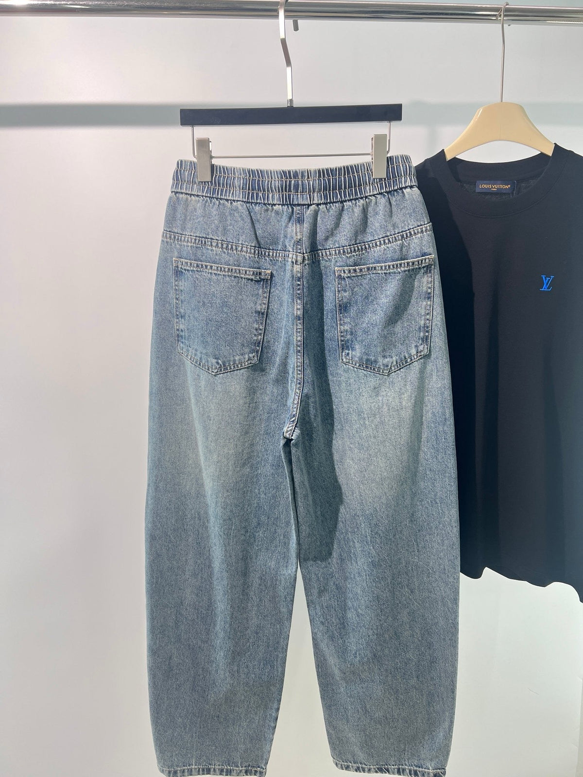 Blue Denim Kordelzug Gerades Bein – Herren