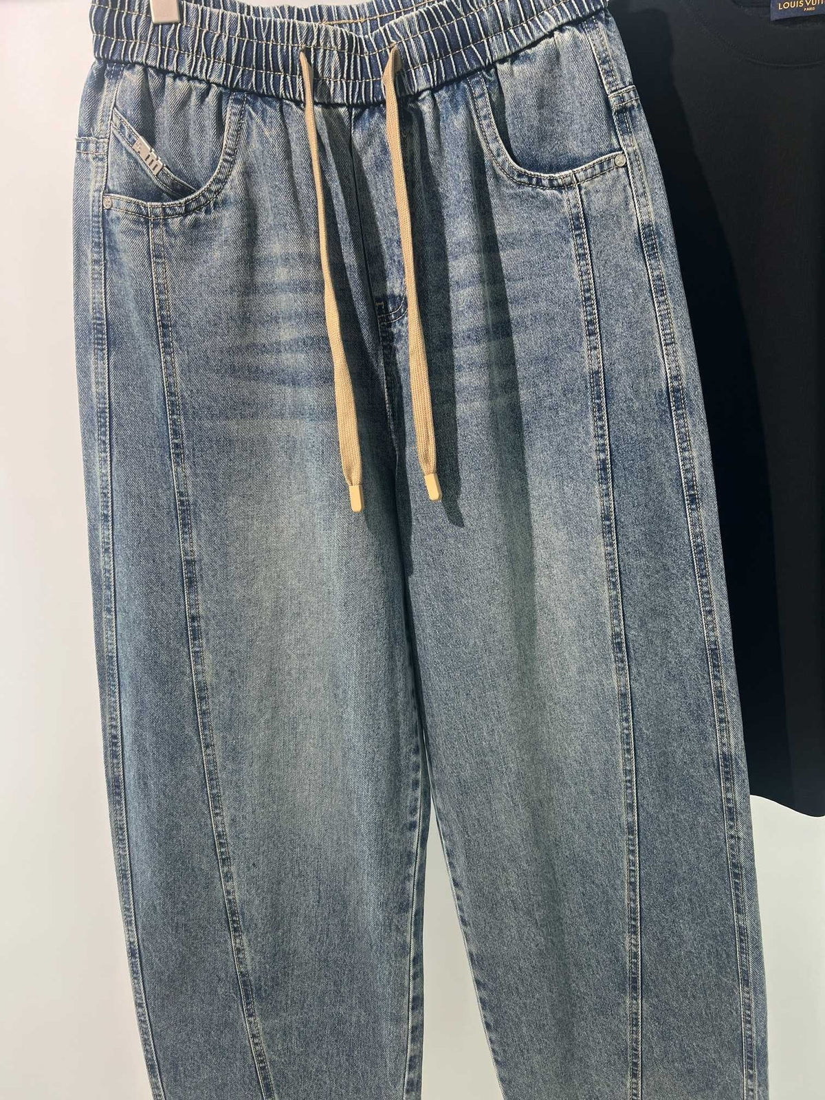 Blue Denim Kordelzug Gerades Bein – Herren