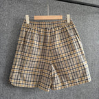 Beige Baumwolle Vintage Check Kordelzug - Herren