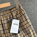 Beige Baumwolle Vintage Check Kordelzug - Herren