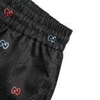 Black Nylon Monogram Print Swim - Men's