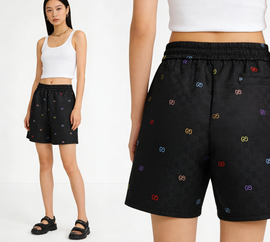 Black Nylon Monogram Print Swim - Men's