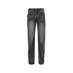 Graue, verwaschene Slim-Fit Jeans - Herren