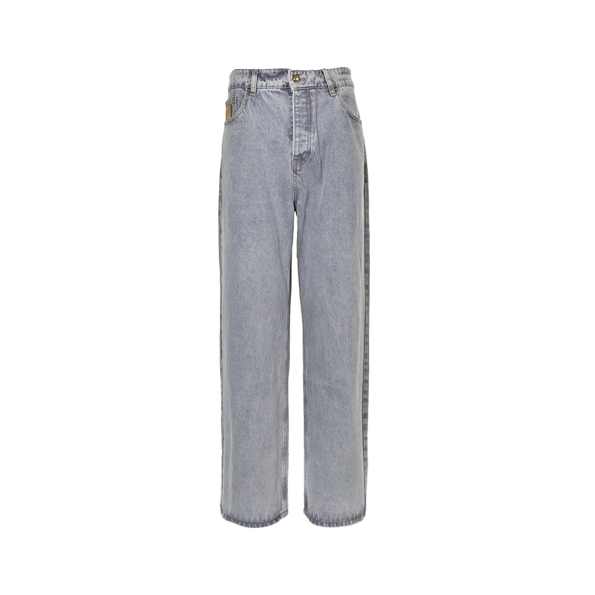 Graue Jeans mit weitem Bein, Waschung - Herren