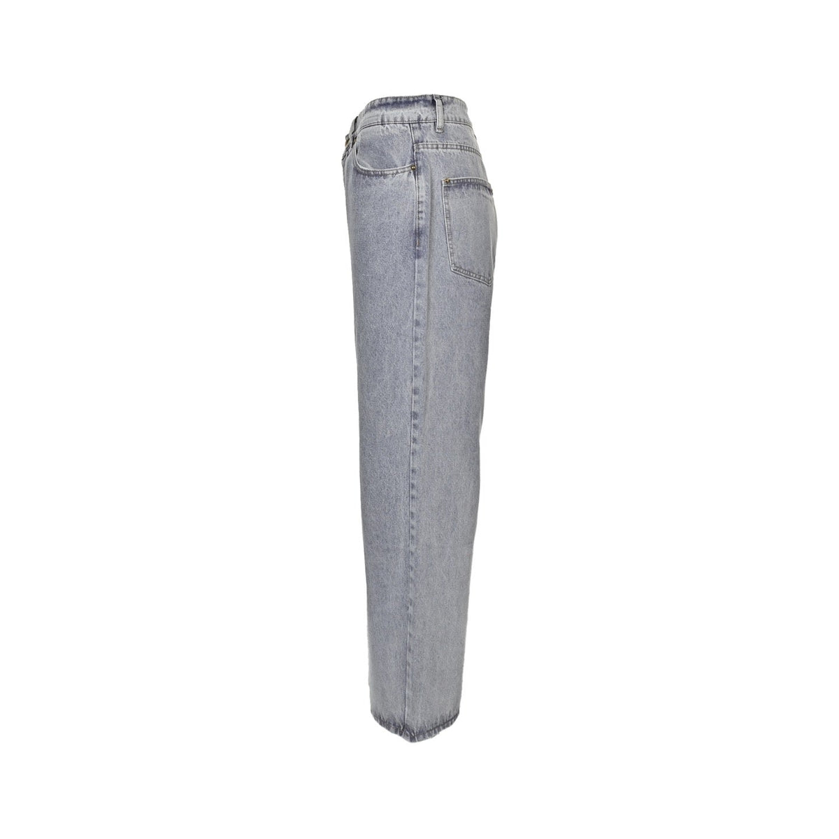Graue Jeans mit weitem Bein, Waschung - Herren