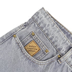 Graue Jeans mit weitem Bein, Waschung - Herren