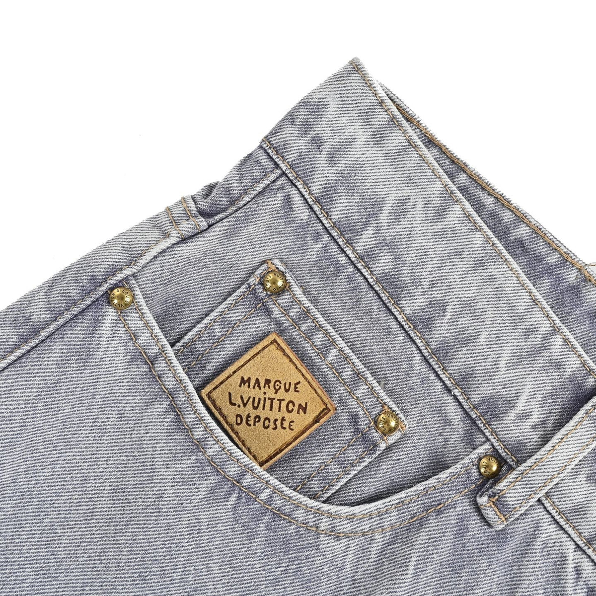 Graue Jeans mit weitem Bein, Waschung - Herren