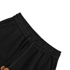 Black Cotton Anagram Drawstring - Men's