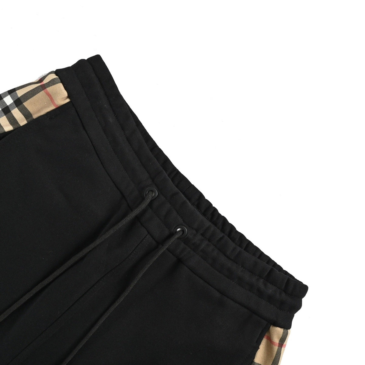Black Jersey Contrast Stripe Drawstring - Men's