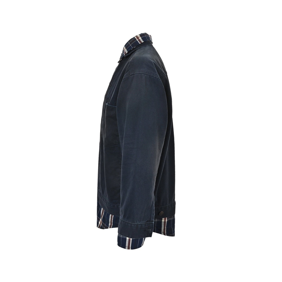 Marineblaue Blousonjacke mit Baumwolleinsätzen – Herren