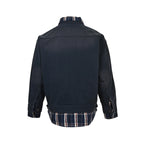 Marineblaue Blousonjacke mit Baumwolleinsätzen – Herren