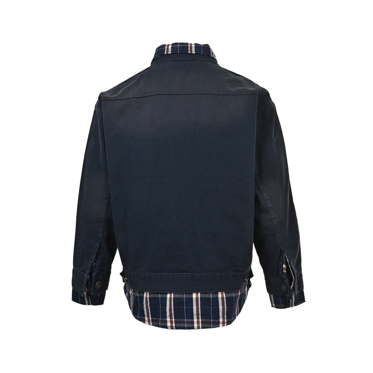 Marineblaue Blousonjacke mit Baumwolleinsätzen – Herren