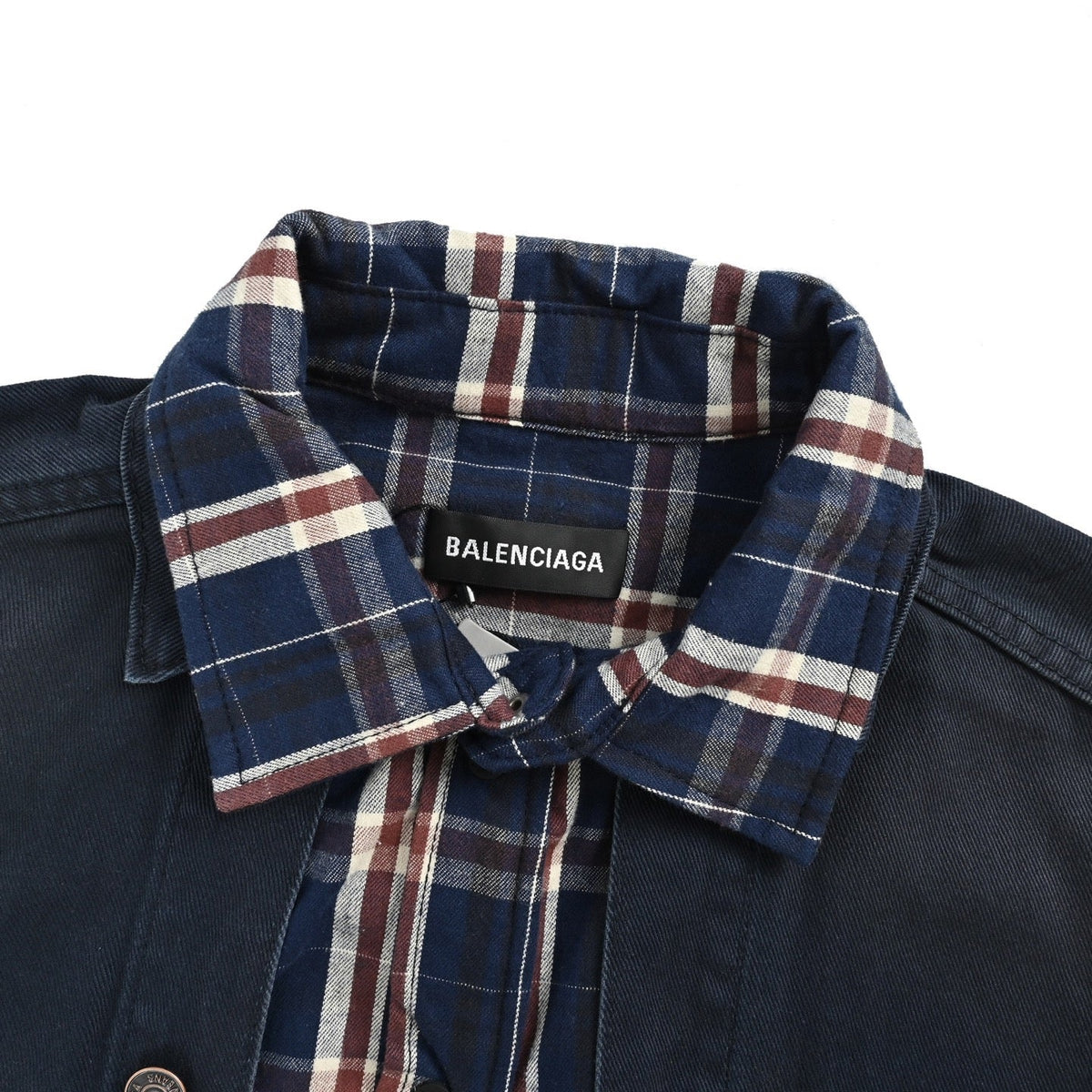Marineblaue Blousonjacke mit Baumwolleinsätzen – Herren