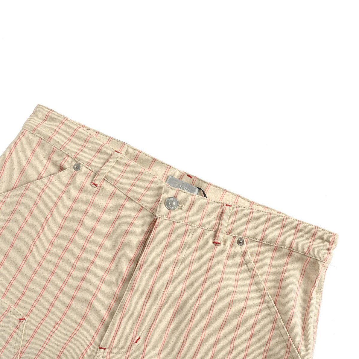 Cream Cotton Striped Straight - Men's