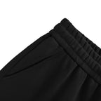 Schwarzer Baumwoll-Kordelzug mit Seitenaufnäher – Herren