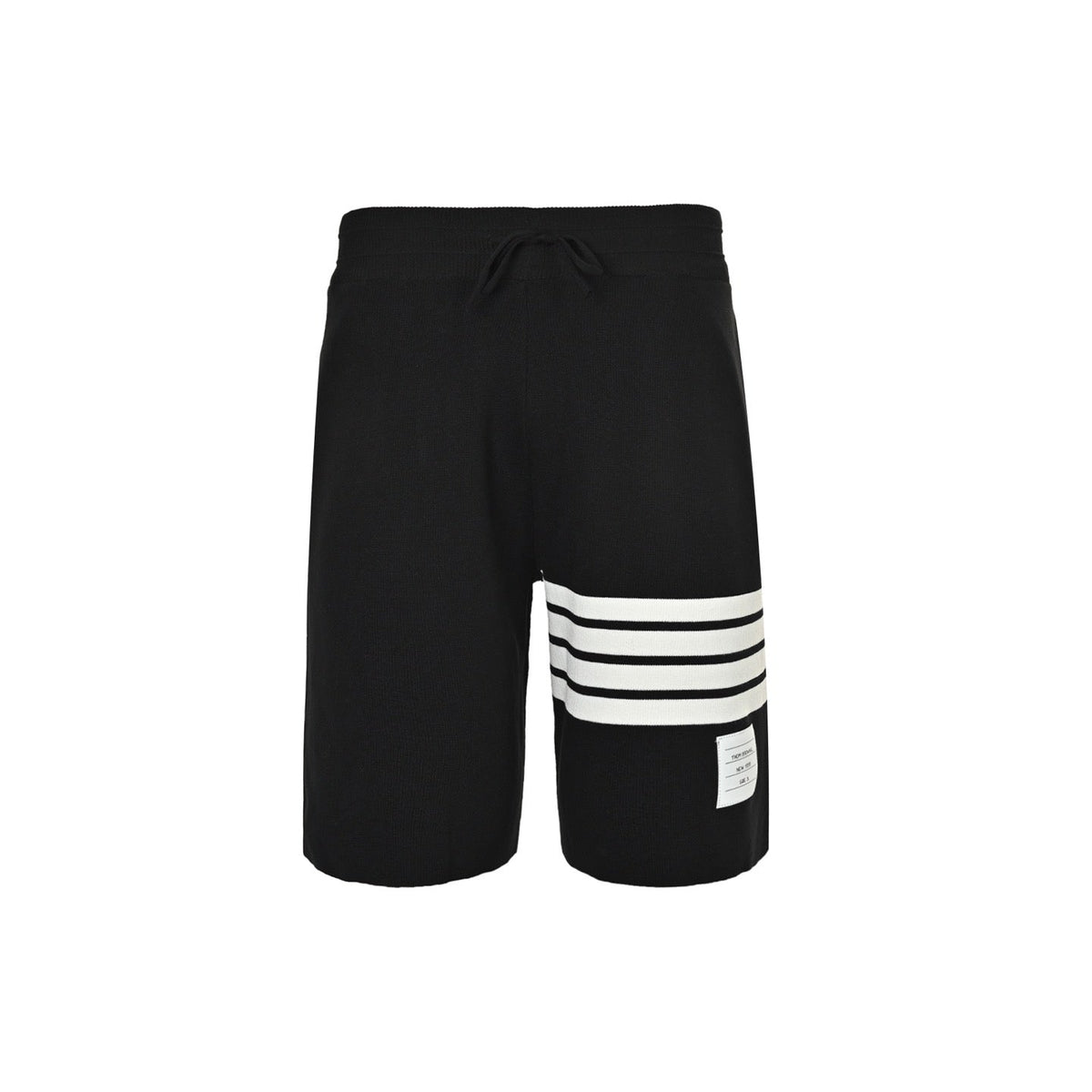 Black Jersey Bar Stripe Drawstring - Men's