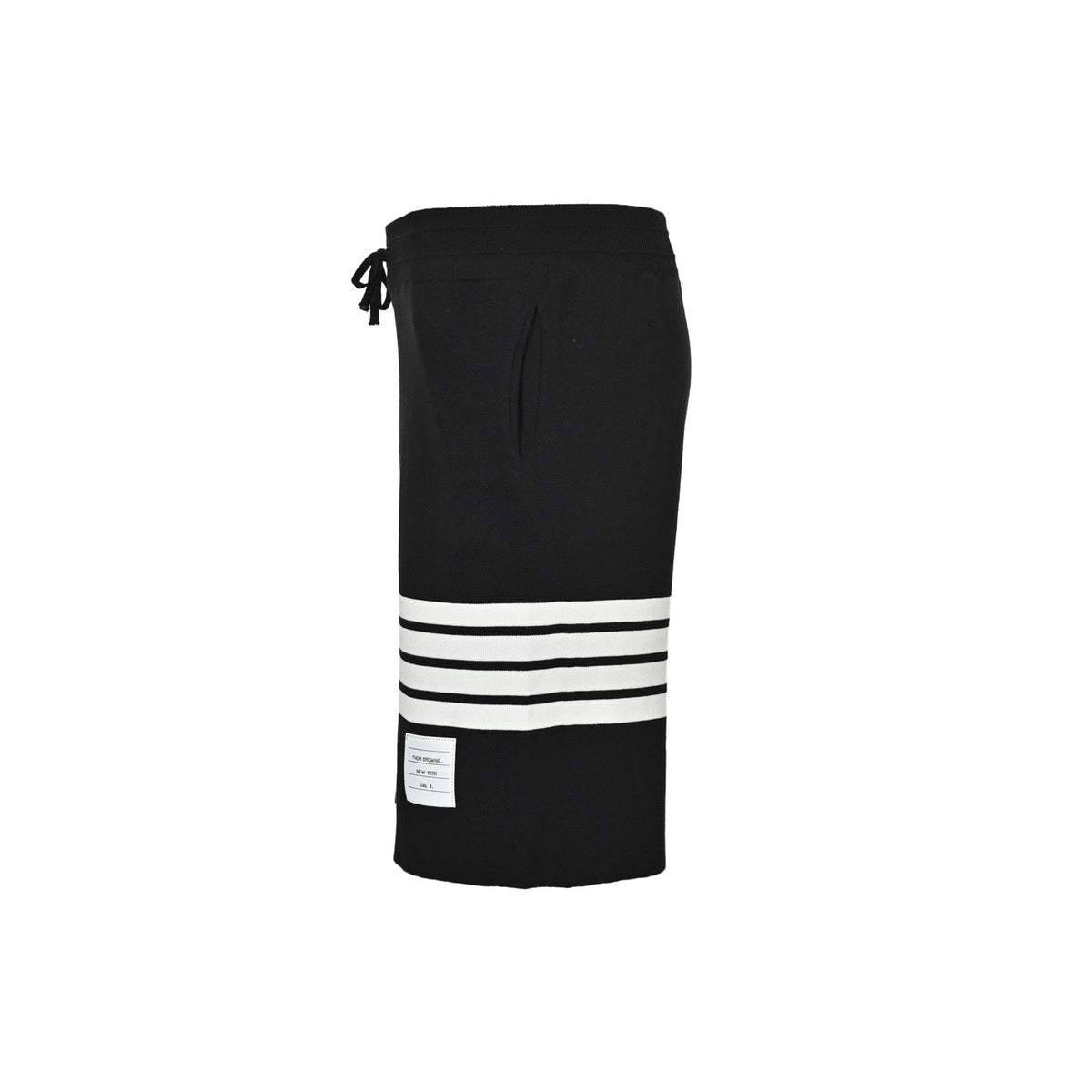 Black Jersey Bar Stripe Drawstring - Men's