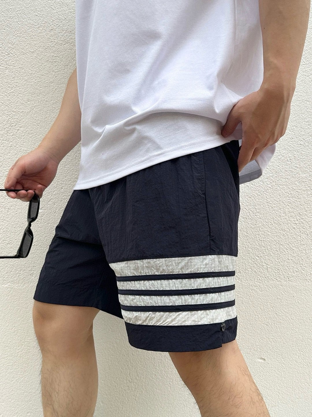 Navy Nylon Bar Stripe Athletic – Herren