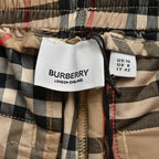 Beige Nylon Check Swim - Men's