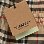Beige Nylon Check Swim - Men's