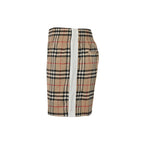 Beige Nylon Check Swim - Men's